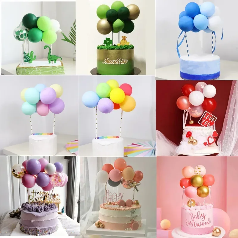 10pcs 5Inch Balloon Cake Topper Metal Confetti Balls Cloud Shape for Birthday Baby Shower Wedding Party Decoration DIY Supplies