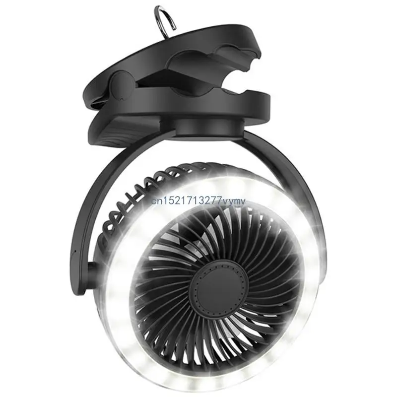 

10000mAh Camping Lantern Cooler Clip On Fan with Hanging Hook 4 Speed Adjustable
