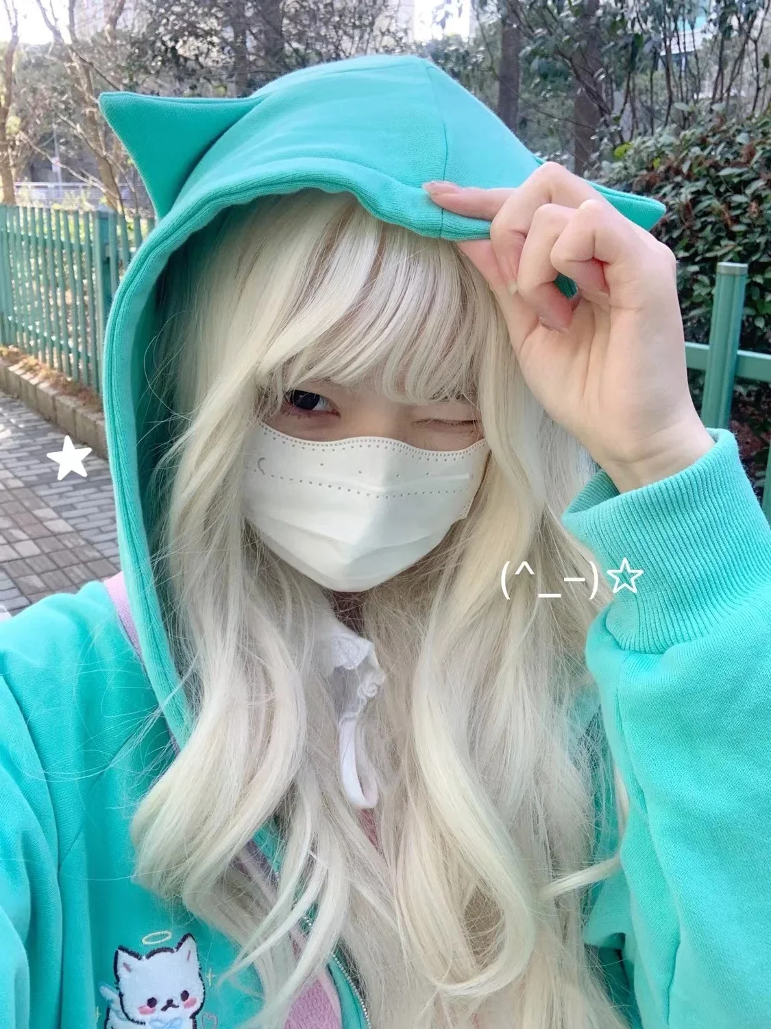 2025 Harajuku Cat Ear Kawaii Zip Up Hoodies Women Japanese