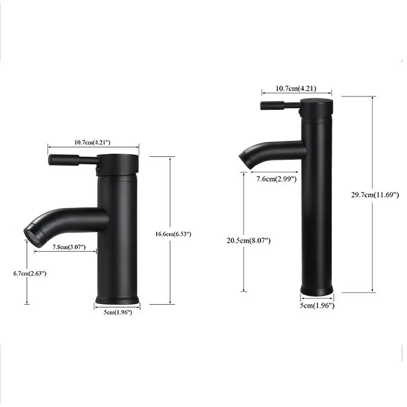Basin Faucet Bathroom Hot Cold Water Sink Mixer Stainless Steel