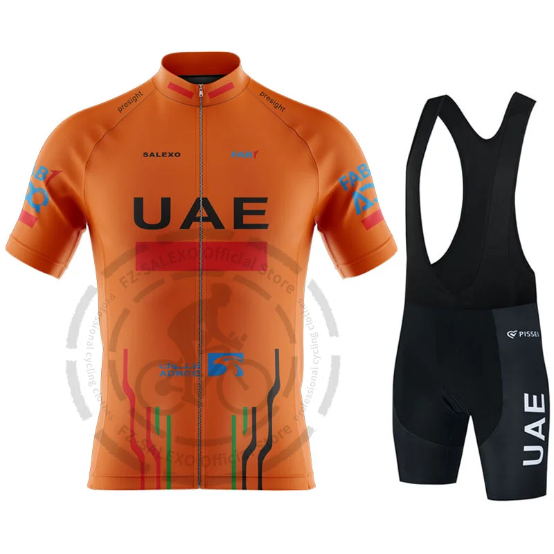 Uae Cycling Clothing Man Summer Short Sleeve Road Bike Sportswear Breathable Mountain Bike Jerseys Set Ropa Ciclismo Hombre