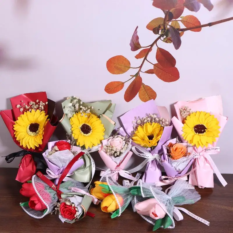 1pc Adorable Mini Floral Arrangement Mini Tulip Bouquet Simulated Flower Perfect For Desk Decor Weddings Special Moments