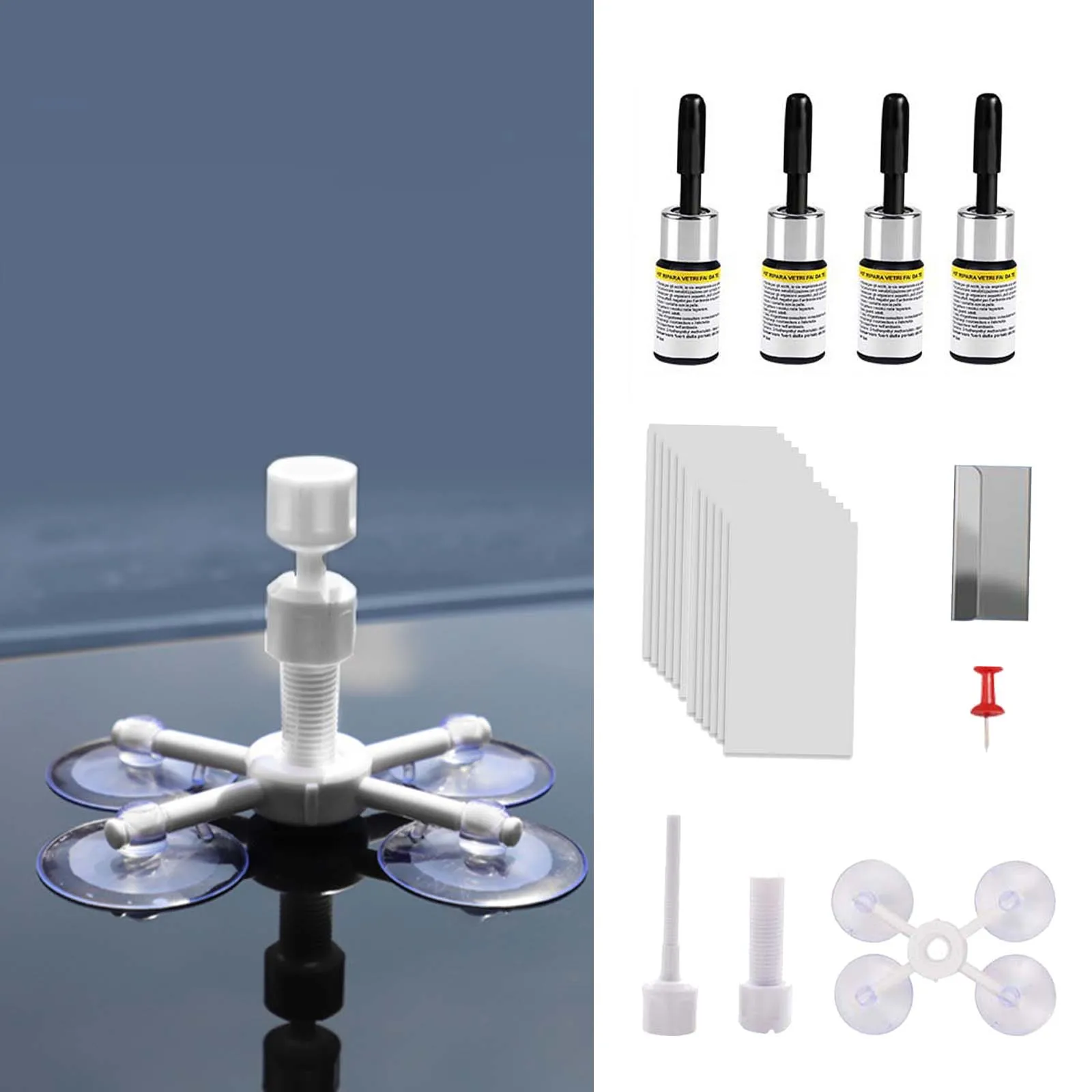 

Automotive Glass Repair Fluid Tool For Repairing Front Windshield Cracks Cracked Glass Repair Kit Fluid Window Glass Repair