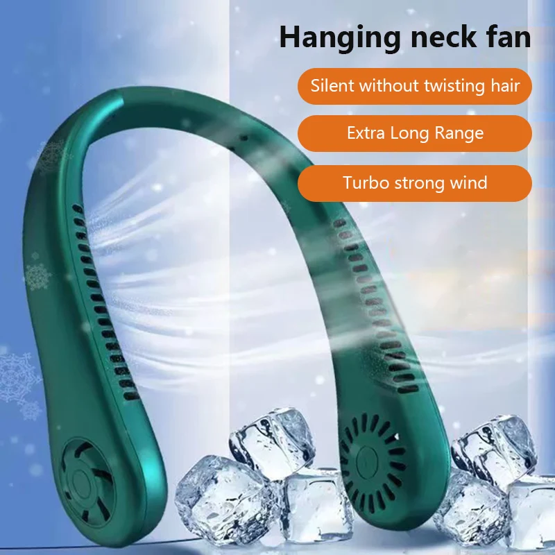 Portable Neck Fan MINI Electric Ventilador Silent Neckband Wearable Cooling FAN USBRechargeable Bladeless Mobile Air Conditioner neck fan