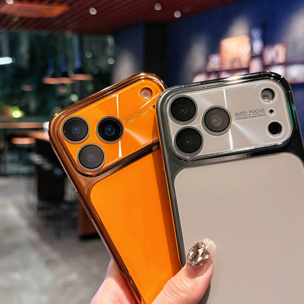 Luxury Plating Frosted Slim Phone Case with Color Frame Back Cover