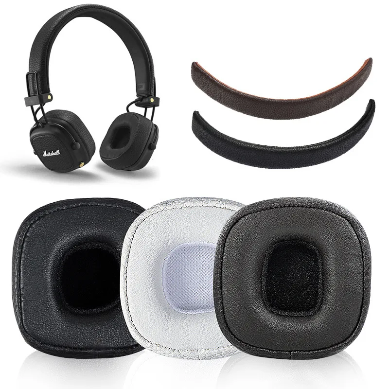 Sostituzione Memory Foam Pu Leather Earpads Top Headband Ear Cushion Pad Per Marshall Major 3 / Major Iii Headphones