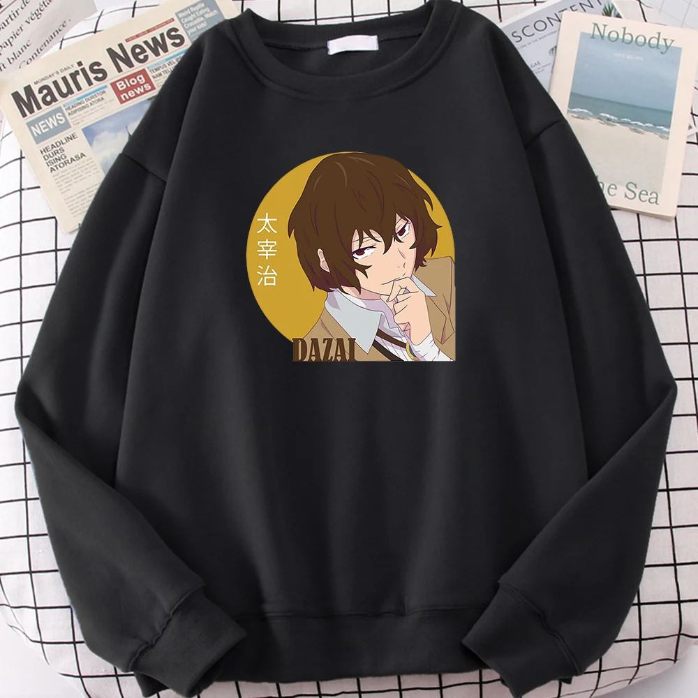 

Osamu Dazai Bungou Stray Dogs Sweatshirts Cute Creativity Hoodies Retro Street Mens Clothing Fleece Oversized Tracksuit For Male