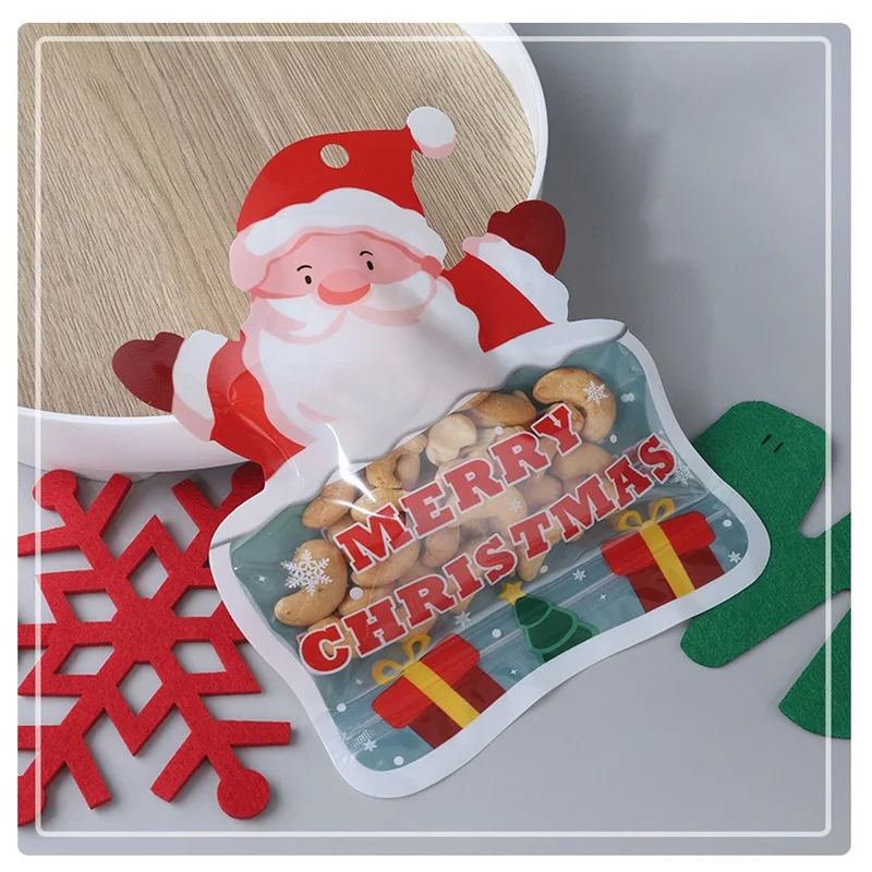 10pcs Christmas Ziplock Gift Bags Socks Boots Shape Santa Claus Snowman  Resindeer Candy Bag New Year Party Xmas Packaging Decor - AliExpress