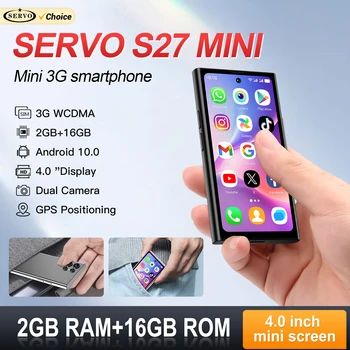 SERVO S27 MINI 3G Pocket Smart Phone Android 10.0 OS Play Store 2GB+16GB WiFi Hotspot Dual SIM 4.0" Display GPS Small Smartphone