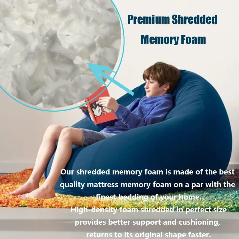 30lbs Shredded Memory Foam Bean Bag Filler bean bag chair with Added Gel Particles-Soft & Convenient for Couch Cushions