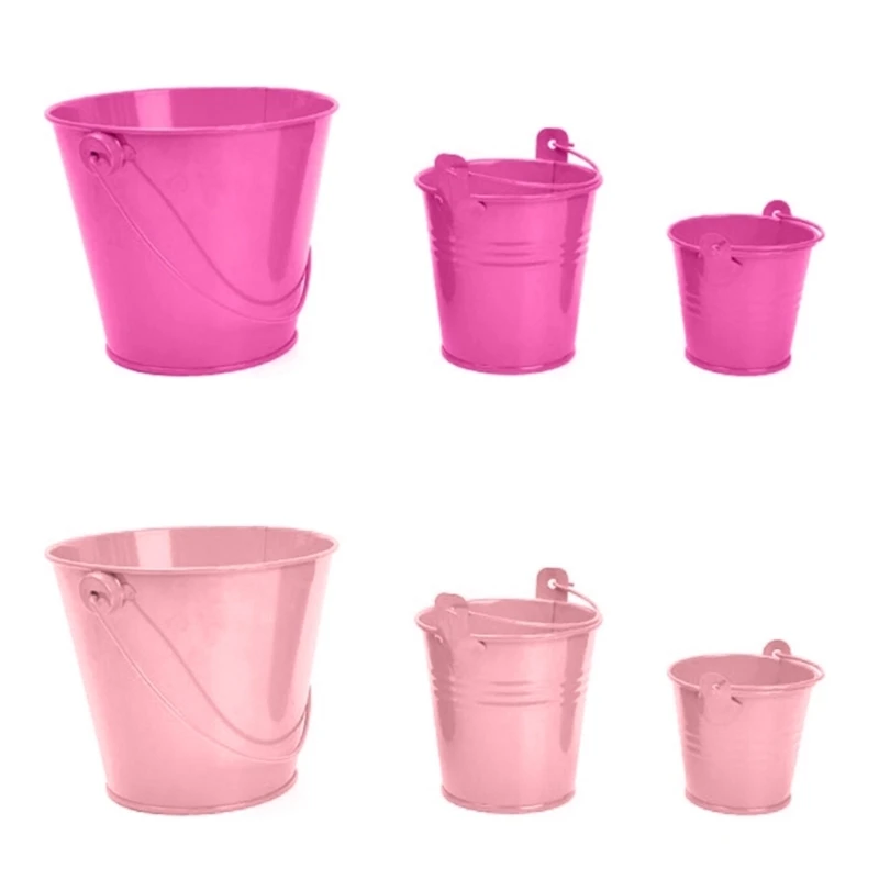 

3pcs Mini Metal Bucket Tin Candy Box Buckets Wedding Party Tinplate Flower Pots 45BE