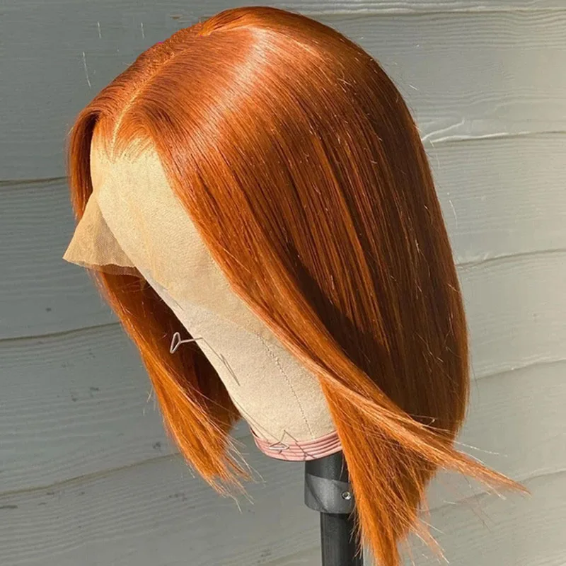 soft-180-density-20''-short-bob-ginger-orange-straight-lace-front-wig-for-women-baby-hair-heat-resistant-preplucked-glueless