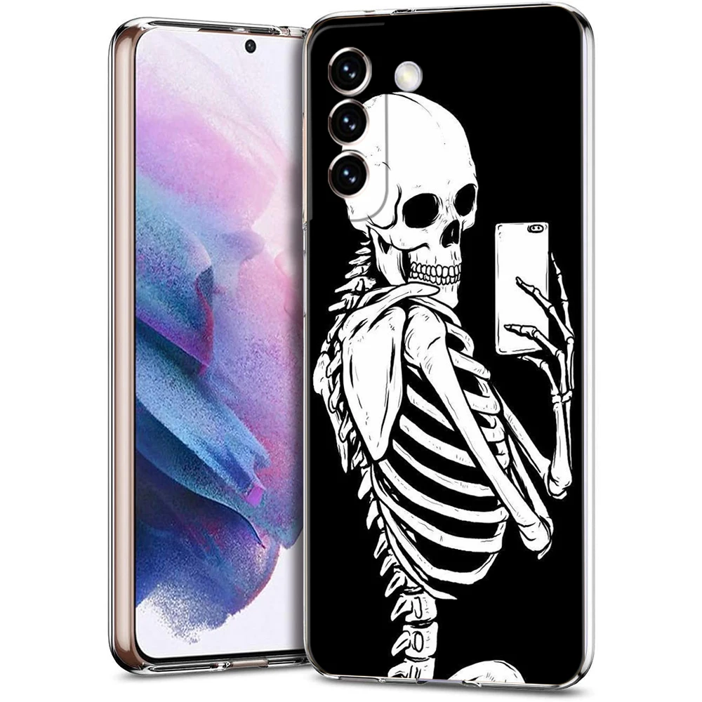 Red Love Skeleton Diagram Transparent Phone Case