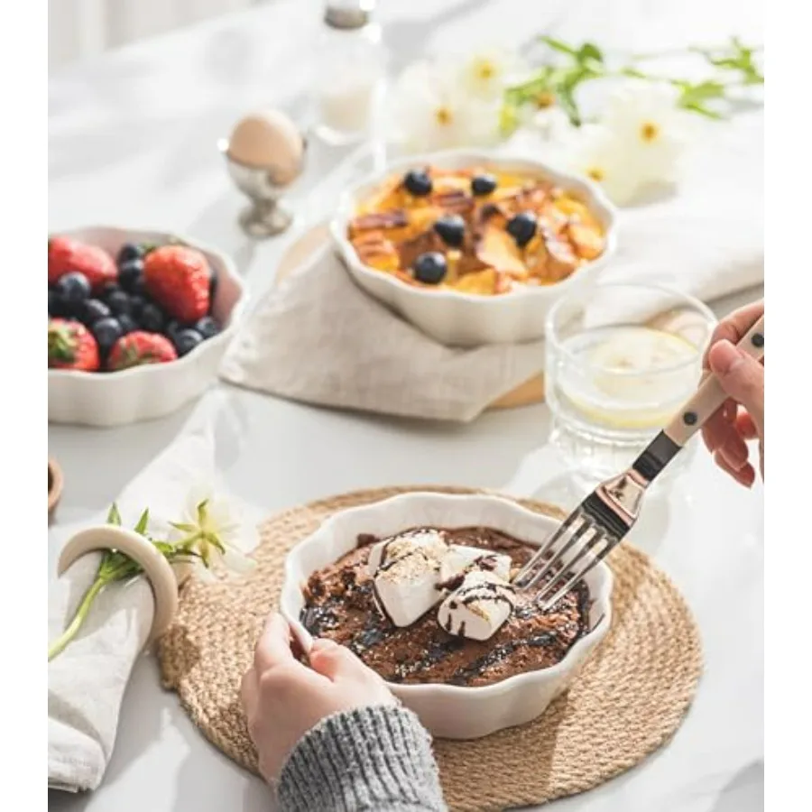 12 oz Oven-Safe Ramekins – Individual Mini Baking Dishes for Pies & Desserts 6