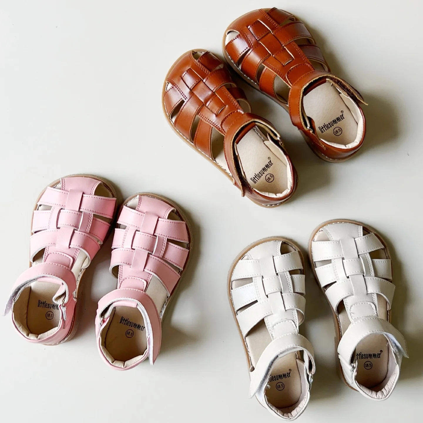High quality Cowhide Summer Close toes Children's sports sandals Genuine Leather Birds Nest Baby Boys Shoes Girls Beach Sandals