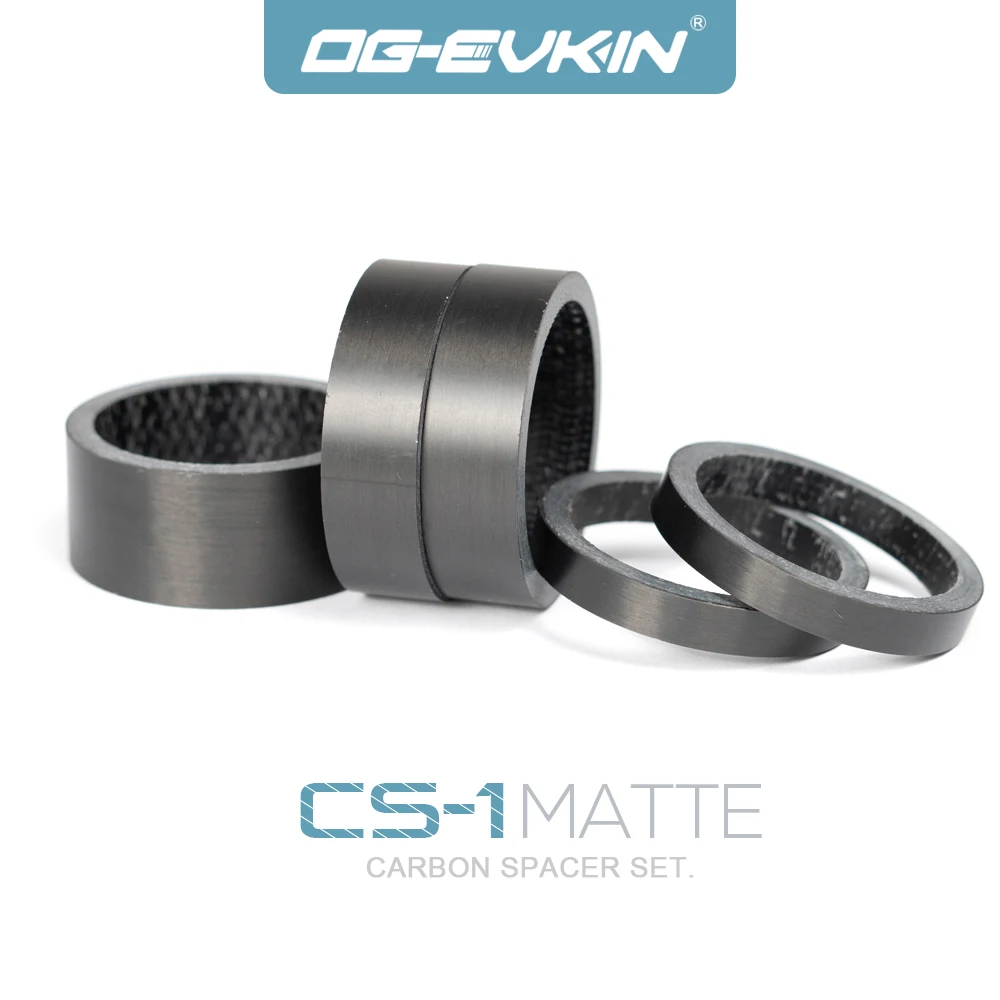

OG-EVKIN CS-1-M Carbon Fiber Headset Spacer for Bicycle Front Fork 1-1/8" 28.6mm UD Matte Stem Front Fork Adjustment Spacer Set