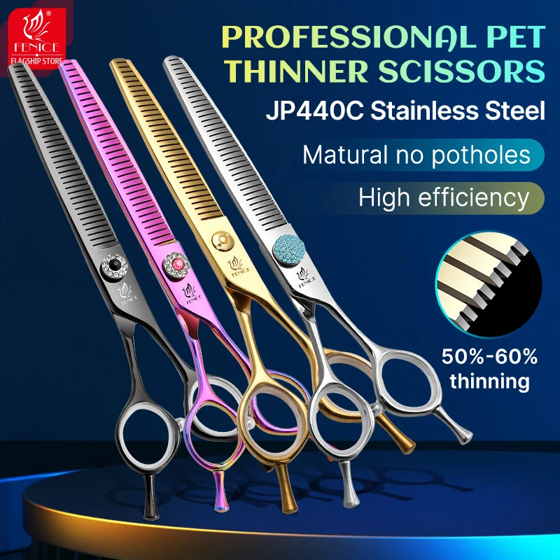 FeniceHighgradeJP440C6570inchPetGroomingFluffyThinningScissorsRate50.jpg