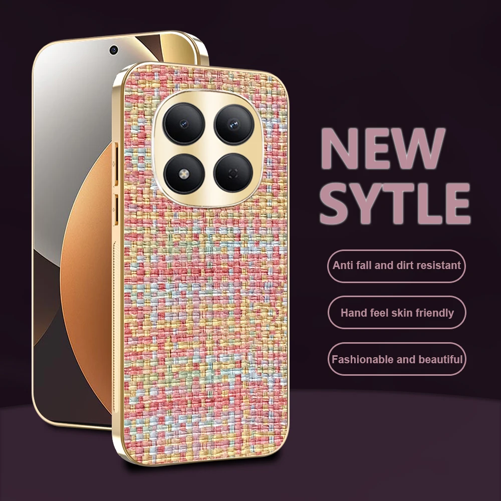 Luxury Electroplated Woven Grain Frosted Finish Phone Case