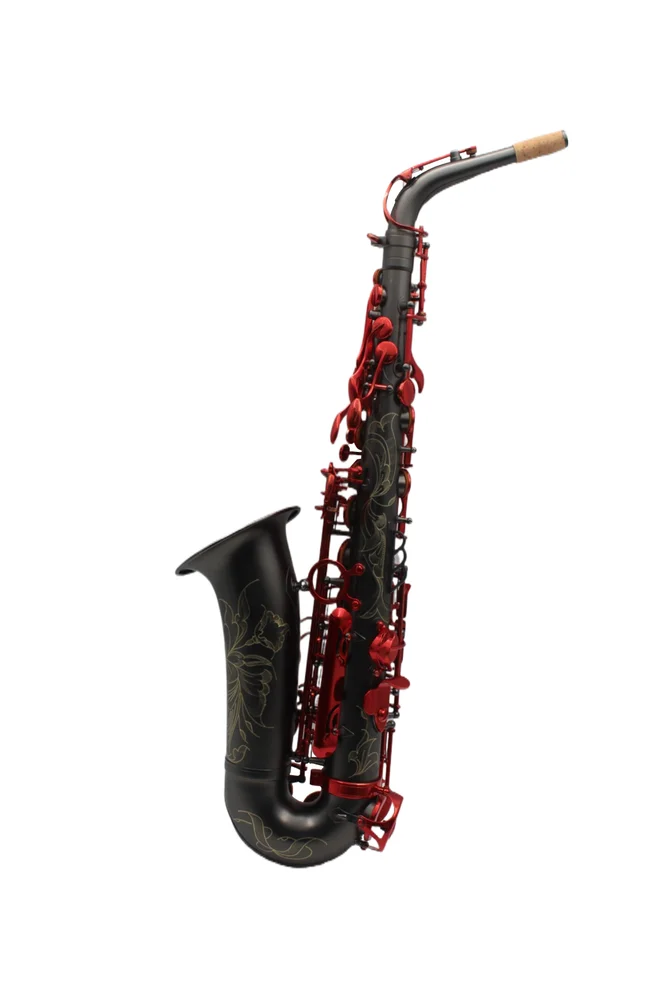 Eastern Music red lacquered keys matte black Alto Saxophone