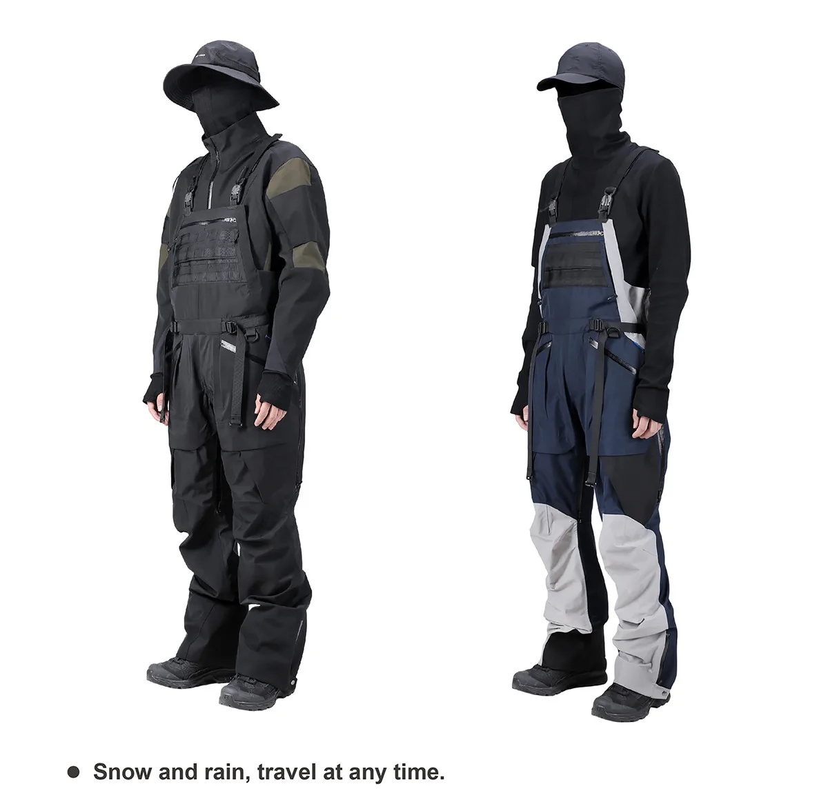 Reindee Lusion 22FW Functional outdoor waterproof ski jumpsuit 3L composite fabric fidlock buckles techwear gorpcore