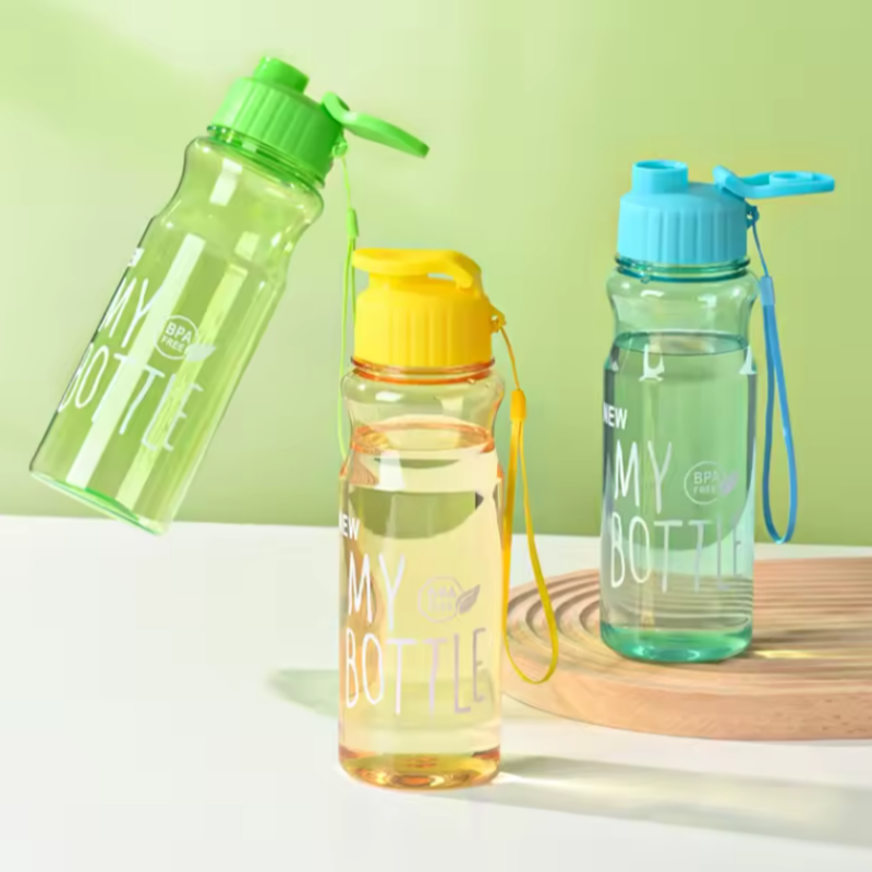 650ML Transparent&Portable Leak-proof Shaker Sports Water Bottle with Lid For School Gym Travel Girl Boy BPA Free