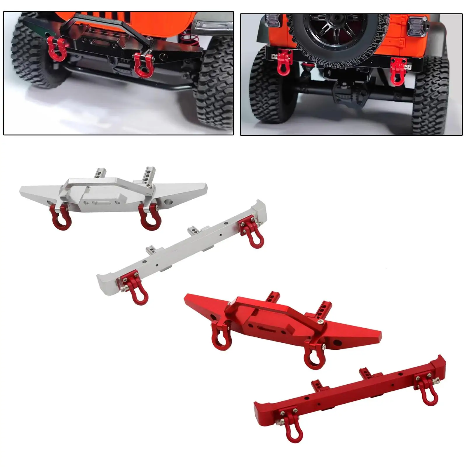 

2x 1/12 RC бампер (передний и задний) легко установить гусеничный запасные части для MN128 модификация радиоуправляемых грузовиков запчасти