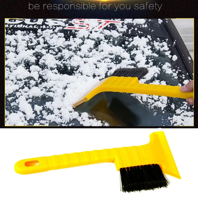 1 Pc New Portable Multifunctional Car Windshield Snow Removal Shovel with Brush Snow Brush Tool Supplies Automobile Accessories
