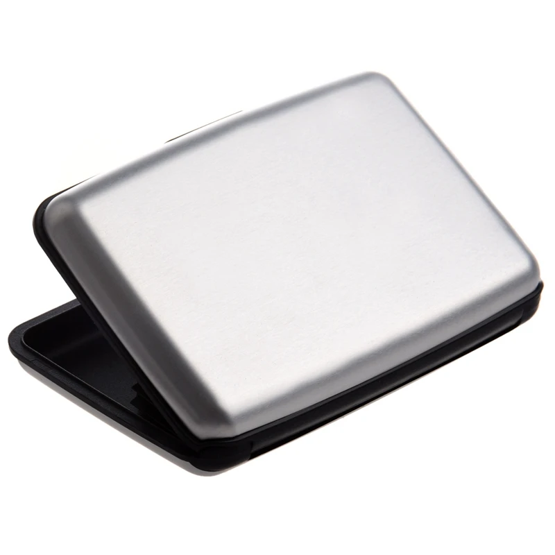 

2 шт., алюминиевый стандартный металлический кошелек, один размер в серебристом цвете