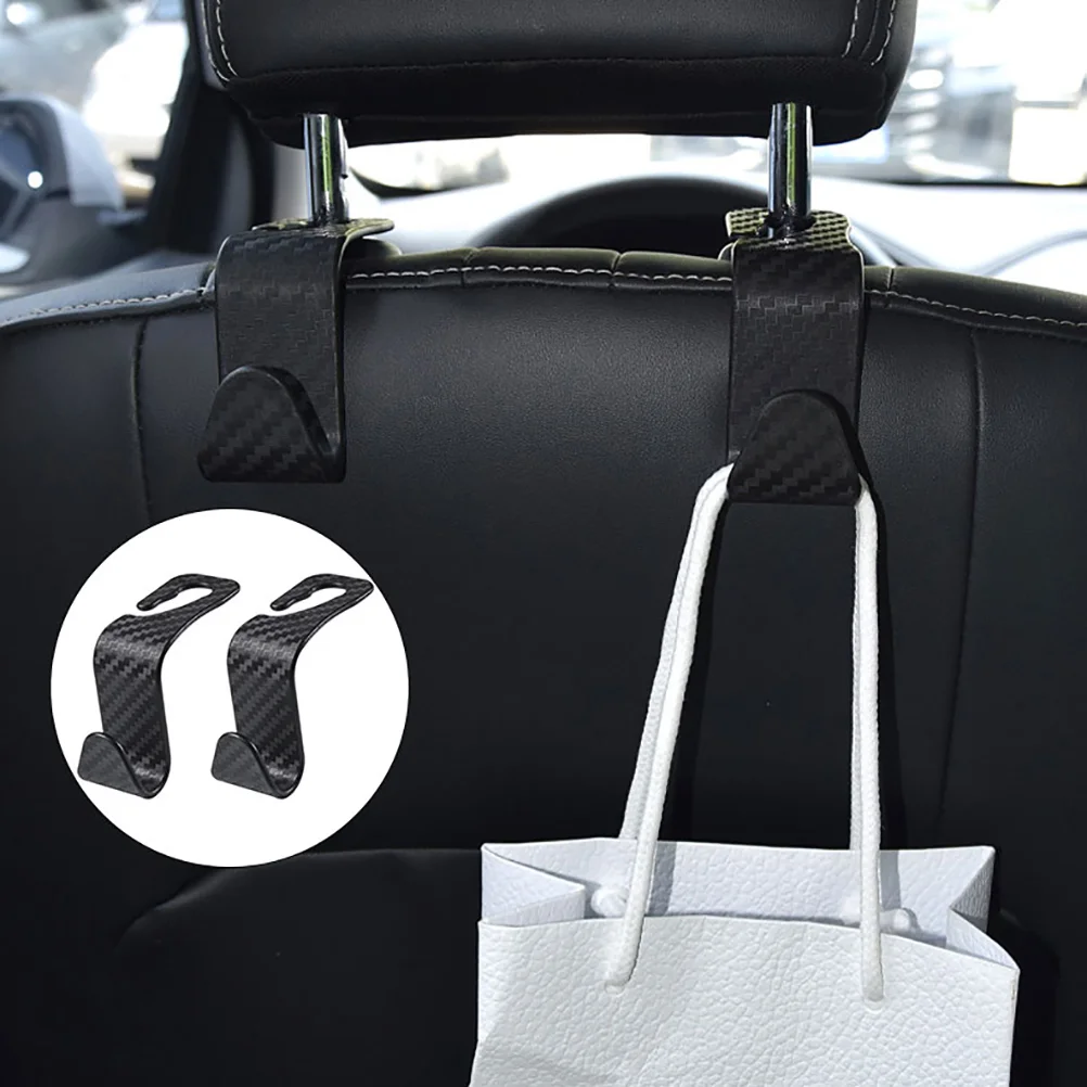 

2 Pcs Hook up Car Back Seat Hanger Automatic Portable Hooks Vehicle Hanging Abs