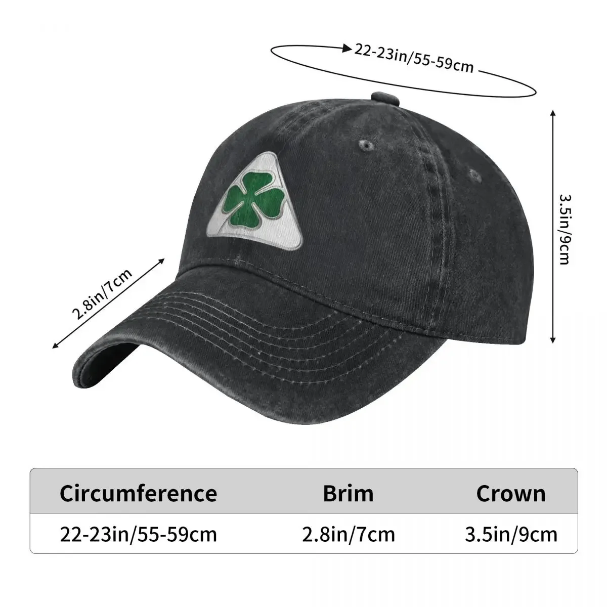 A-Alfas Four Leaf Clover Washed Baseball Cap R-Romeos Hip Hop Dad Hats Spring Men Outdoor Sports Sunshade Baseball Caps