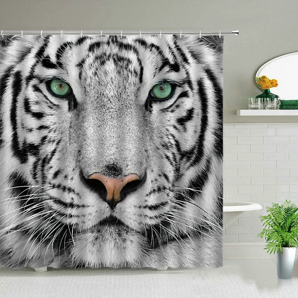 Funny Elephant Shower Curtain Bathroom Set with Hooks Animal Polyester Bath Curtains Cute kid child Room Decor Hanging Cloth 6