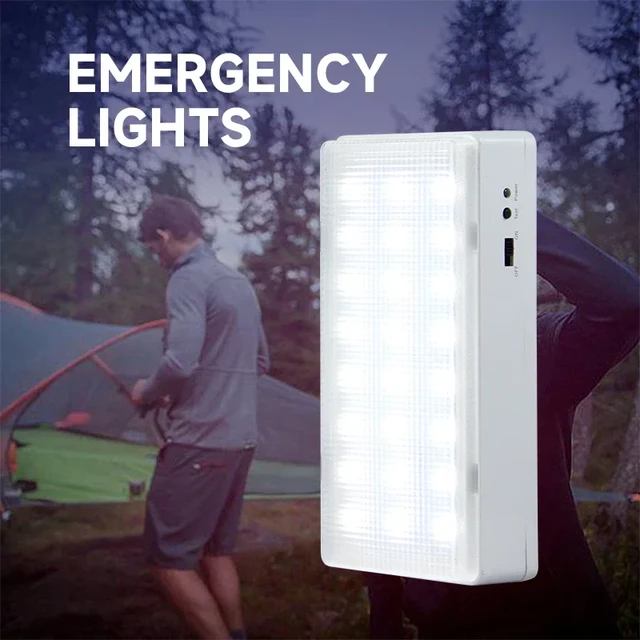 Emergency Light Wall-mounted Rechargeable Emergency LED Light Portable  Handheld Emergency Lighting Flashing light for Home