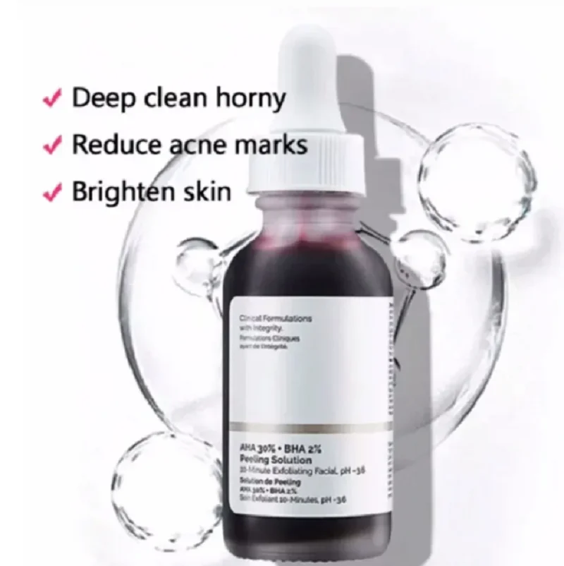 

Original AHA 30% BHA 2% Peeling Solution Serum 30ml Gentle Exfoliator Cleaning Pores Clogging Improve Pigmentation Brightening