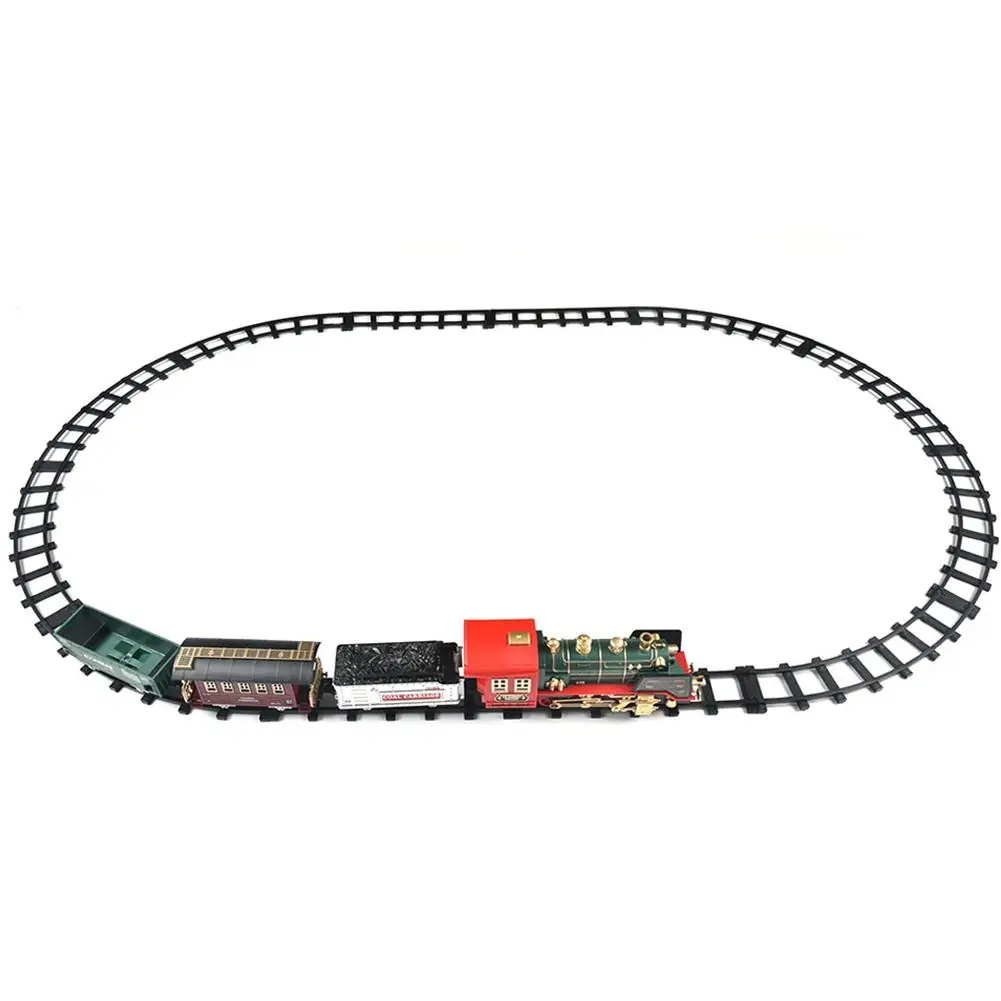 Electric Steam Train Toys Simulation Remote Control Classical Locomotive With Lighting Music For Children Gifts Car Model Set electric train set
