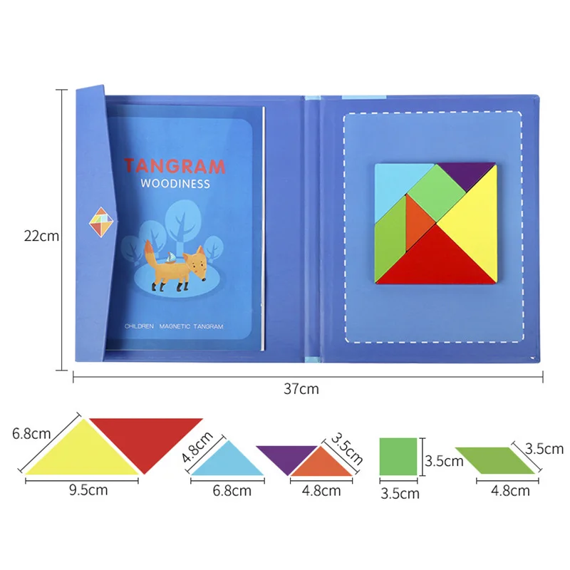 Children's Magnetic Jigsaw Puzzle Montessori Teaching Aids Magnetic Tangram Puzzle Early Education Educational Toys For Children 6