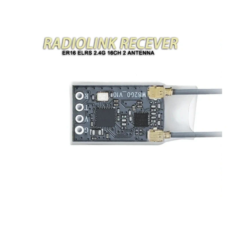 RadioLink ER16 ELRS 2.4G Ricevitore V3.3 16 Canali Doppia Antenna Lunga Portata Alta Frequenza per Aeromodelli RC