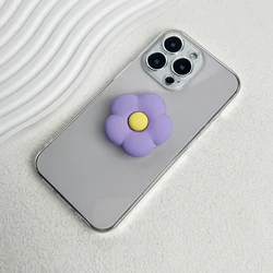 Elegant Resin Flower Mobile Phone Stand - Stylish Foldable Desktop Holder (Purple)