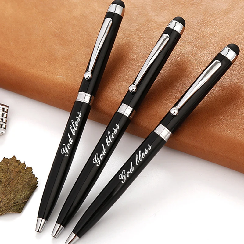 

New Touch Screen Metal Ballpoint Pen Personalized Custome Logo Carving Name Commercial Advertising Pen Office Supplies Gift