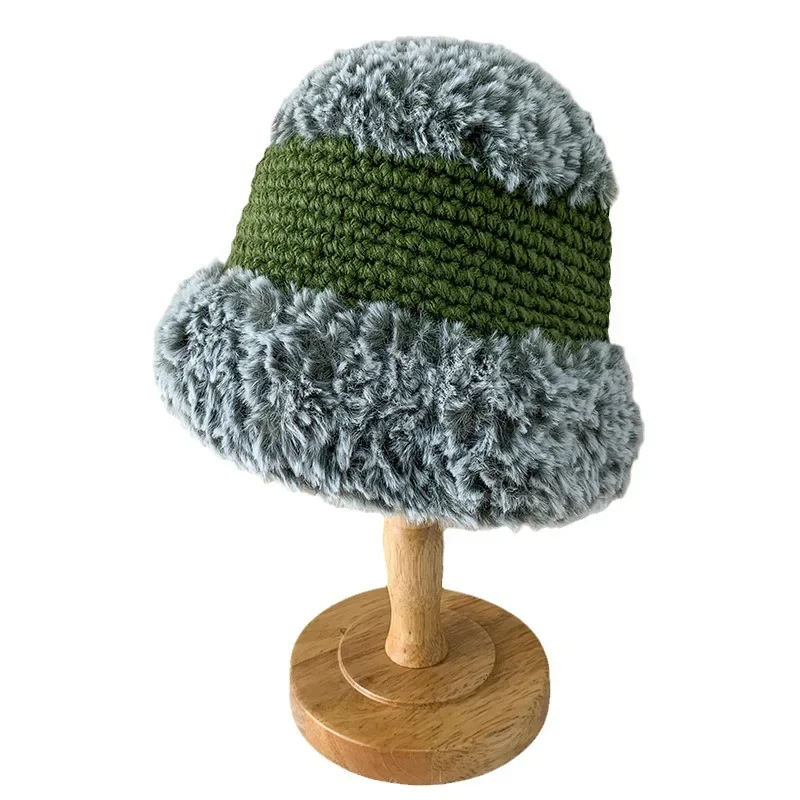 

Golexury 2023 New Solid Chenille Knitted Bucket Hat Winter Warm Soft Comfortable Skullies Beanies Cap Women Outdoor Fashion Hat