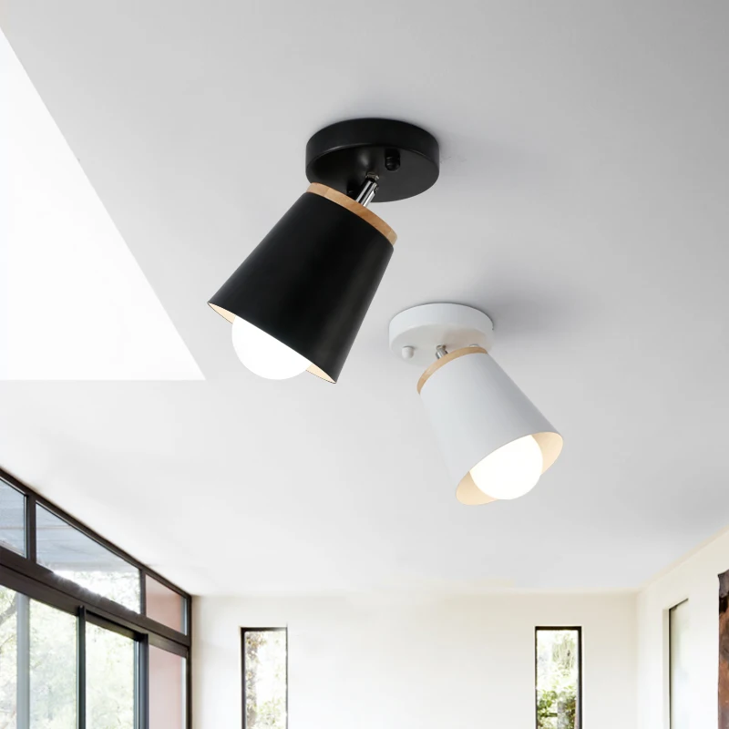 Plafón LED de techo nórdico para sala de estar, lámpara Retro Industrial para Loft, Vintage, dormitorio, mesita de noche, pasillo