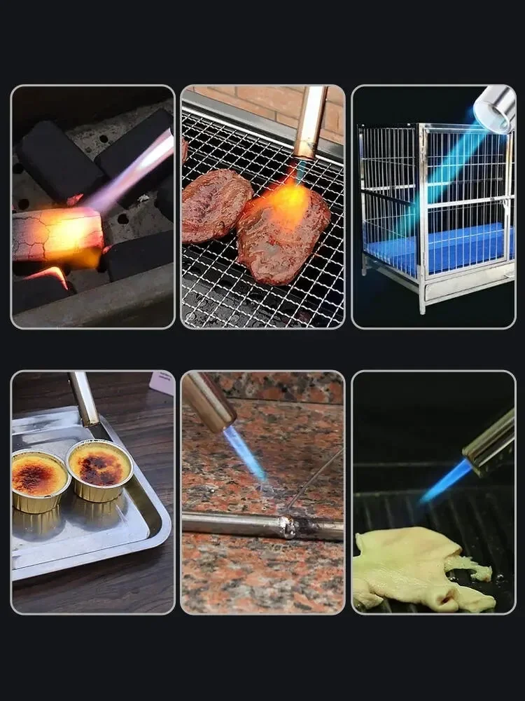 Torch Cooking AutoIgnition Butane Gas Welding-Burner Welding Gas Burner Flame Torch Flame Gun Blow for BBQ Camping Cooking butane gas burner