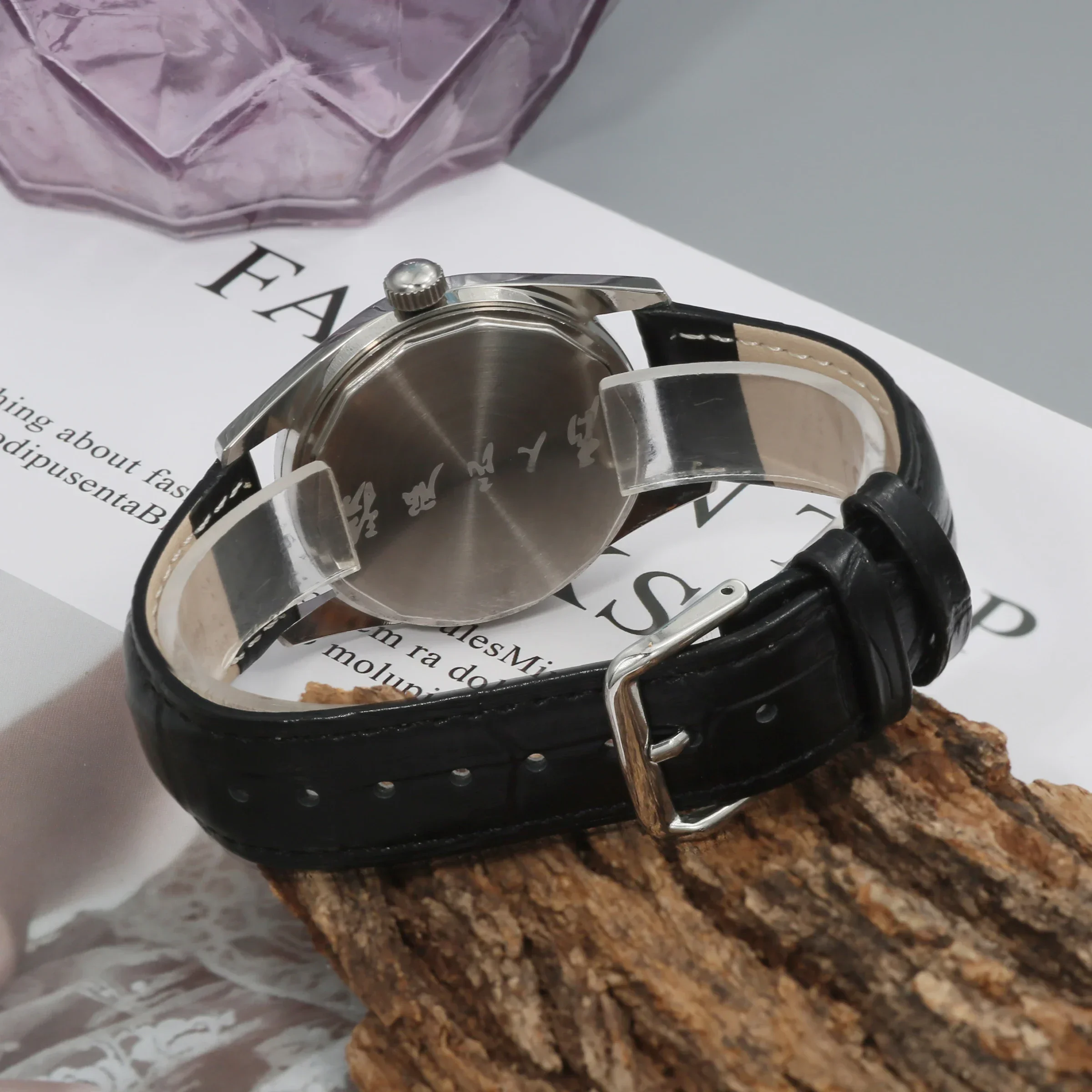 Men's Mechanical Watch for Shanghai 8120 Manual Movement 38mm Vintage 3D Acrylic Crystal - 5