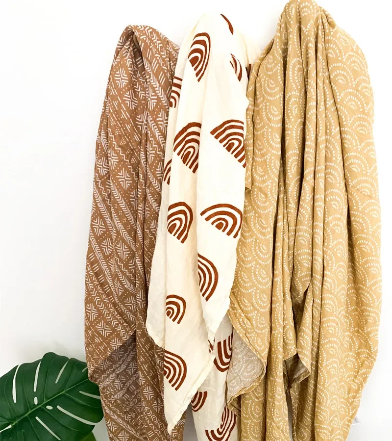 30%Cotton + 70%Bamboo Cotton Muslin Swaddle Blanket Newborn Baby Wrap for All Season Baby Blanket Baby Blankets Newborn 3