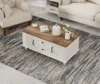 White Coffee Table with Storage Cabinet Rectangle Center Table with Drawer Tea Table for Living Room  Made of High Quality Wood 2