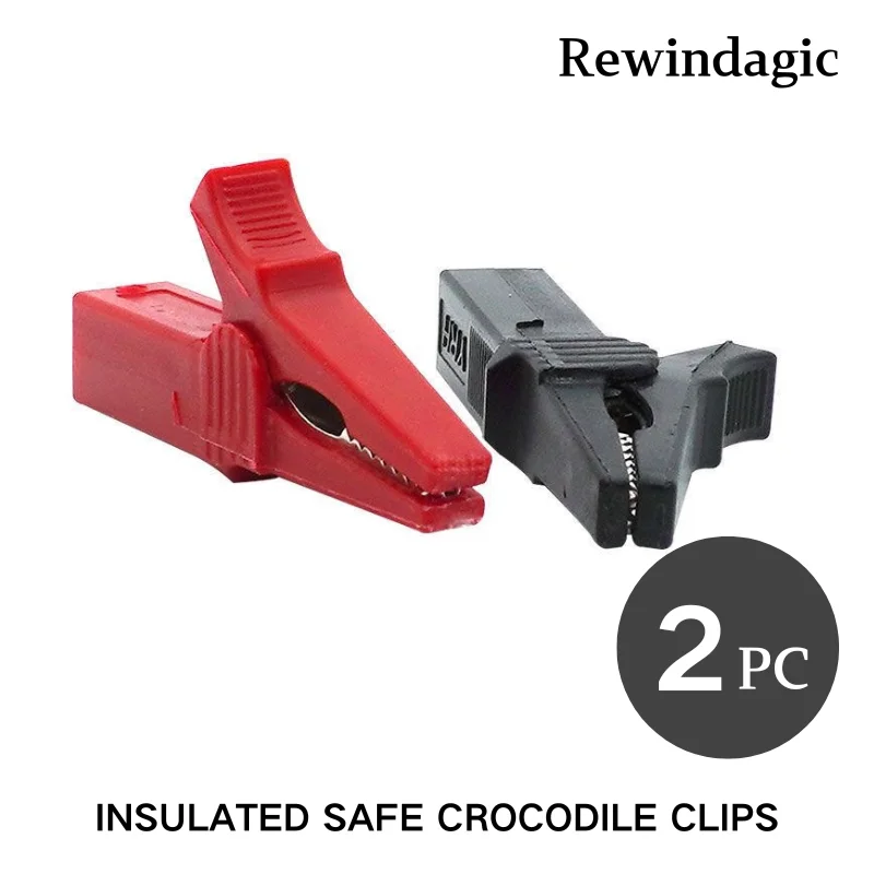 2PC Insulated Crocodile Clips Electrical Battery Connectors 5A Mini Alligator Test Clips For Stereo Application Power Terminal