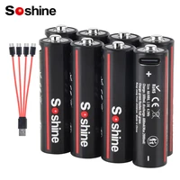 Soshine 1.5V 4200mWh Aa Rechargeable Batteries USB Lithium Battery Aa Rechargeableor Mouse Remote Control Toy Car Game Machine 1