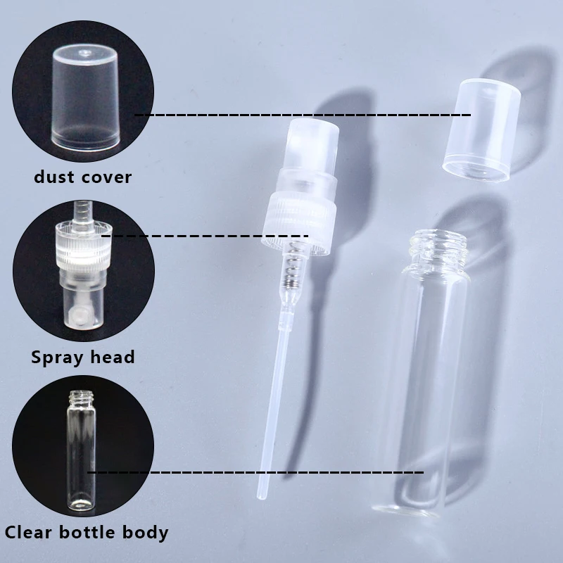 50PCS 2/3/5/10ML Mini Refillable Glass Spray Bottle Atomizer Perfume Mouthwash Atomizer Cleaning Travel Essential Oils spray bottle perfume bottle perfume atomizer mini perfume bottle perfume refill bottle mini perfume atomizer refillable bottle refillable empty bottle refillable cosmetic bottle refillable perfume bottle