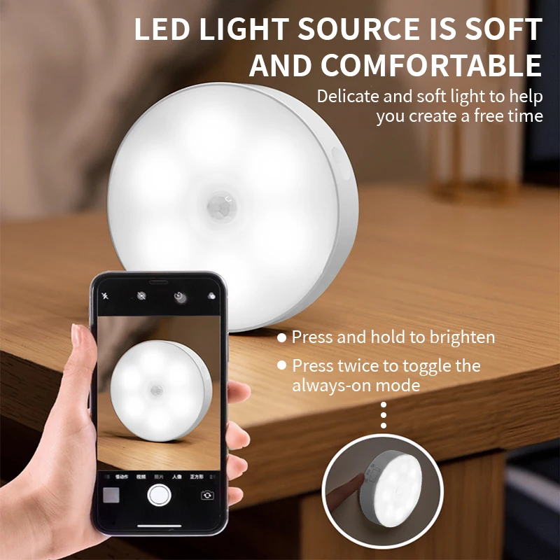 LED Human Motion Sensor Lights Bedroom Night Light Stairs Corridor Room Wardrobe Lighting Room Decor Lamp USB Rechargeable 3PCS motion sensor lights