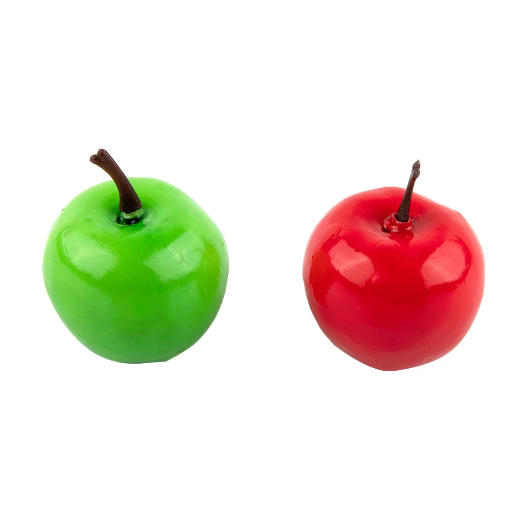 20pcs Rot/Grün Mini Künstliche Apple Gefälschte Obst Simulation Lebensechte Ornament Dekor Home Küche Party Weihnachten Dekoration – Detail 1