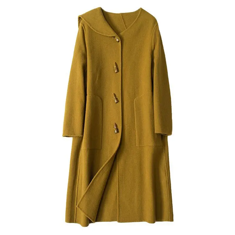 

2023 New Woolen coat,10% Cashmere 90% Wool New Double Face Wool autumn and winter Women's Wool Long Coat